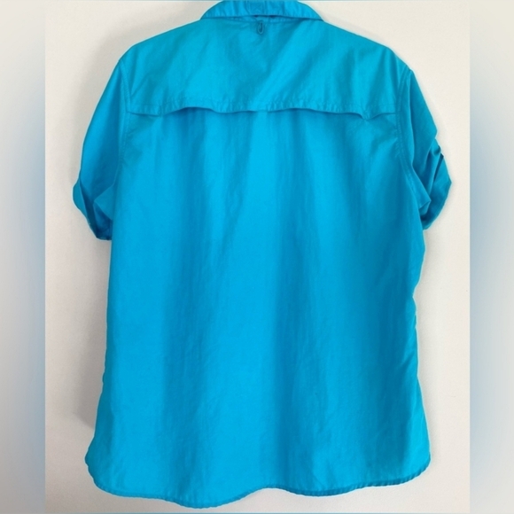 World Wide Sportsman Bass Pro Shop Blue Women’s Fishing Roll Sleeve Shirt Size M - Picture 2 of 9
